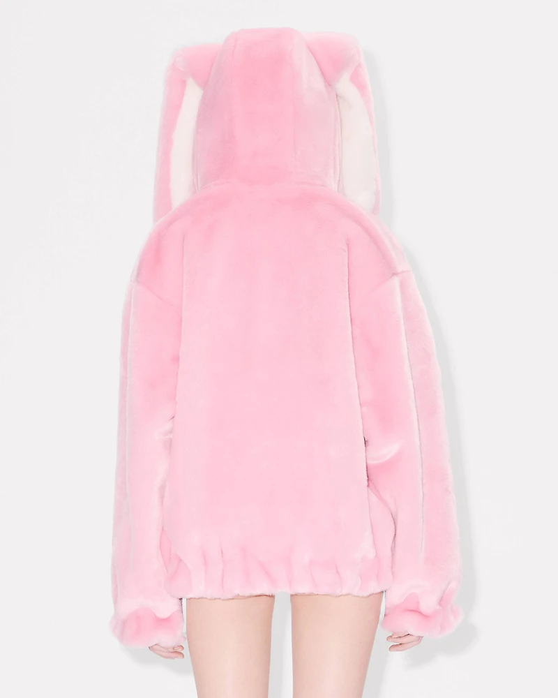 Bunny hooded jacket fake fur