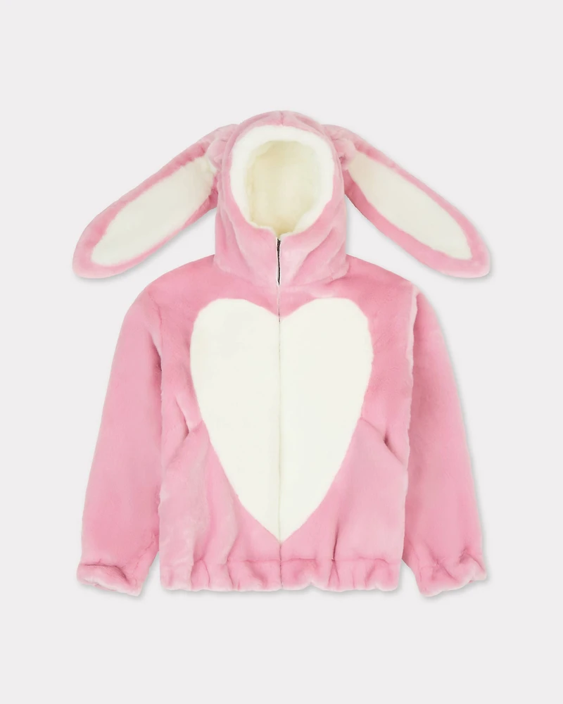 Bunny hooded jacket fake fur