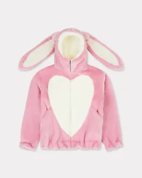 Bunny hooded jacket fake fur