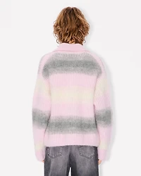 'KENZO Speed Stripe' hairy knitted cardigan alpaca wool