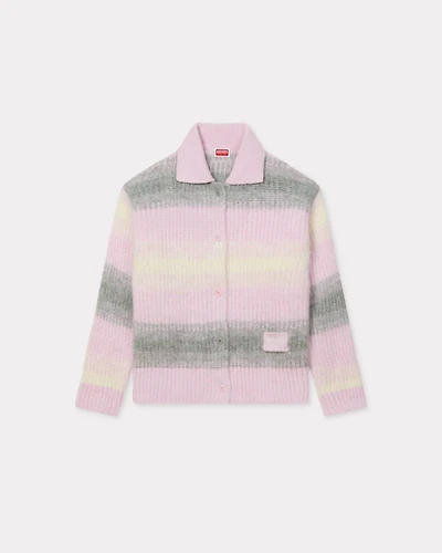 'KENZO Speed Stripe' hairy knitted cardigan alpaca wool