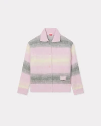 'KENZO Speed Stripe' hairy knitted cardigan alpaca wool
