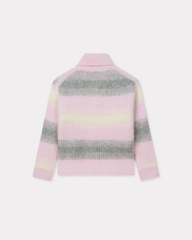 'KENZO Speed Stripe' hairy knitted cardigan alpaca wool