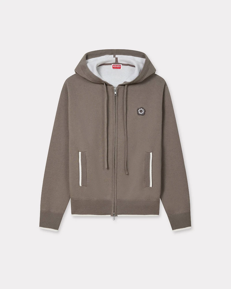 'Boke Flower 2.0' embroidered zip-up hoodie cotton and wool