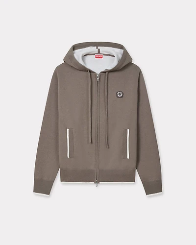 'Boke Flower 2.0' embroidered zip-up hoodie cotton and wool