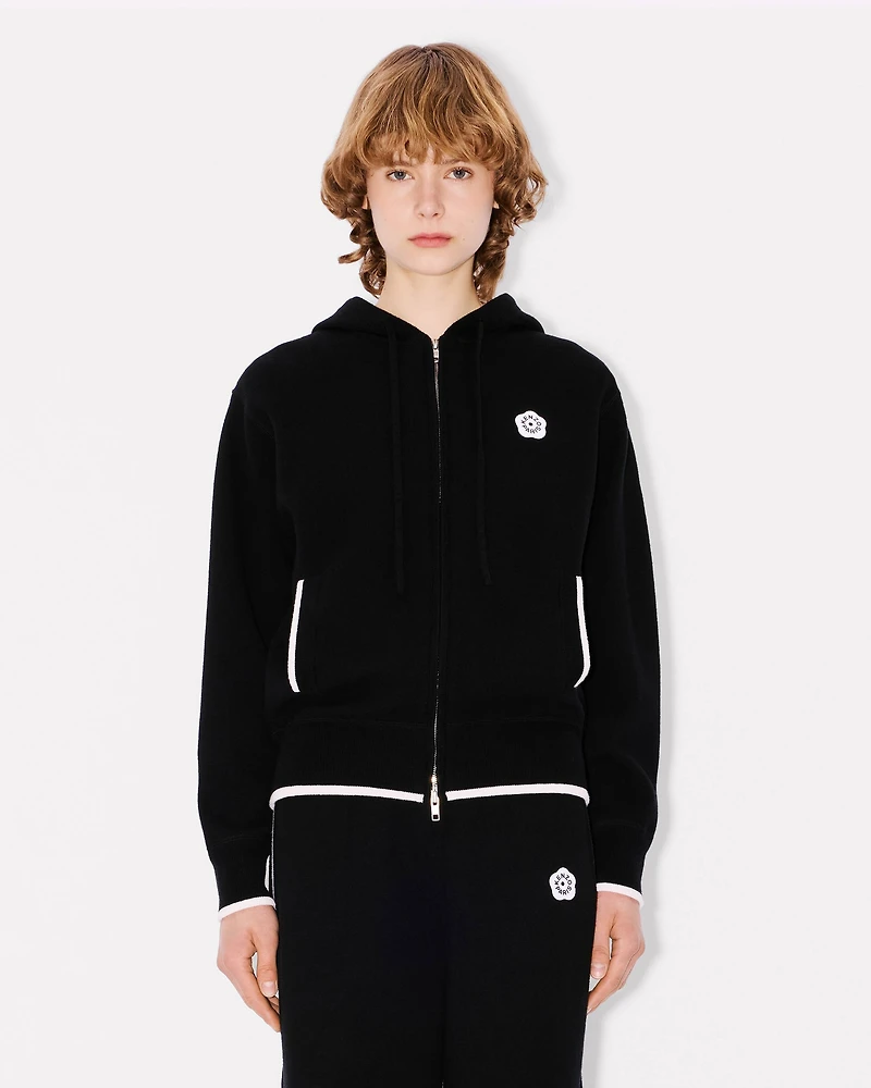 'Boke Flower 2.0' embroidered zip-up hoodie cotton and wool
