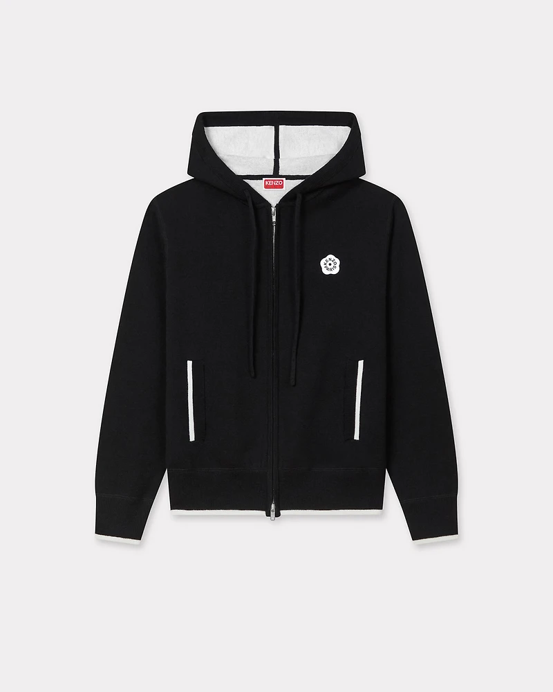 'Boke Flower 2.0' embroidered zip-up hoodie cotton and wool