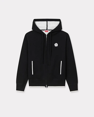 'Boke Flower 2.0' embroidered zip-up hoodie cotton and wool