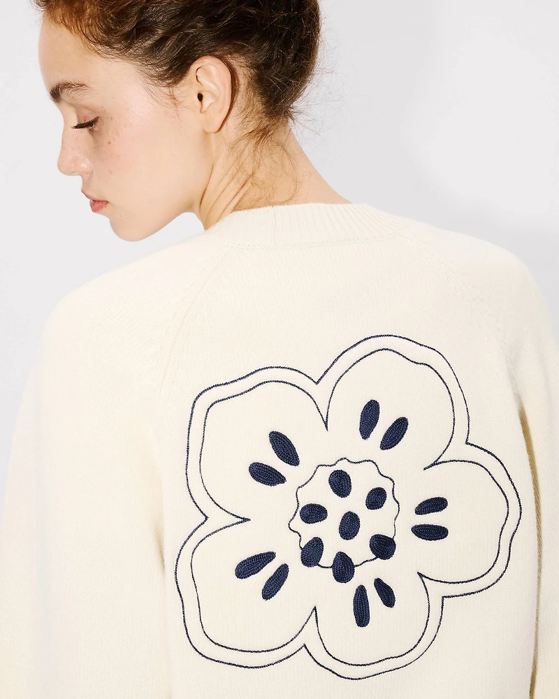 Boke Flower' embroidered cardigan wool
