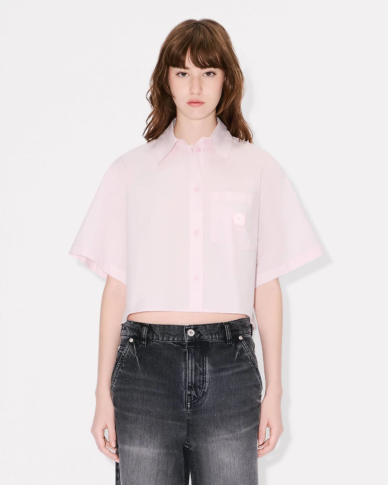 'Boke Flower 2.0' short dropped shoulders shirt cotton poplin