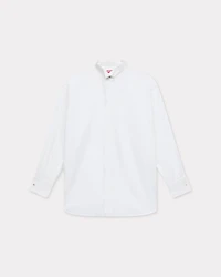 Stand collar oversized shirt cotton poplin