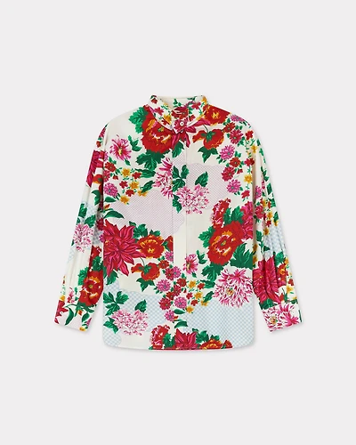 'KENZO Archive Floral' stand collar shirt cotton silk
