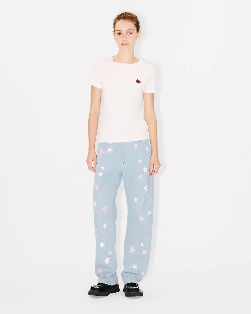 'KENZO Stars' embroidered low-waist pants japanese denim
