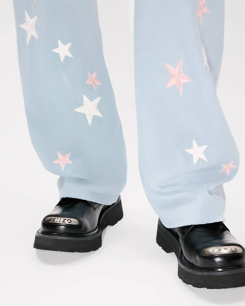'KENZO Stars' embroidered low-waist pants japanese denim
