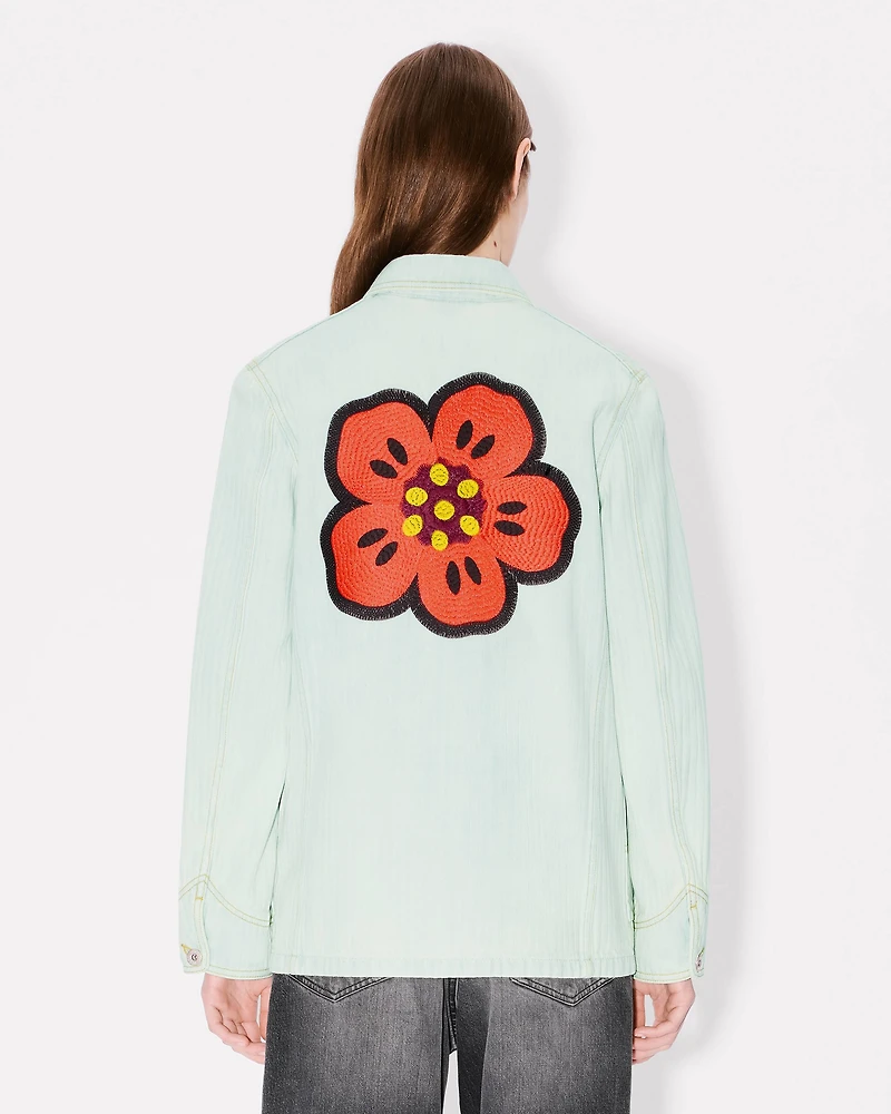 'Boke Flower' embroidered workwear jacket japanese denim