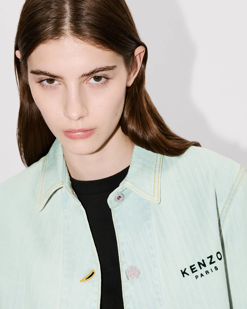 'Boke Flower' embroidered workwear jacket japanese denim