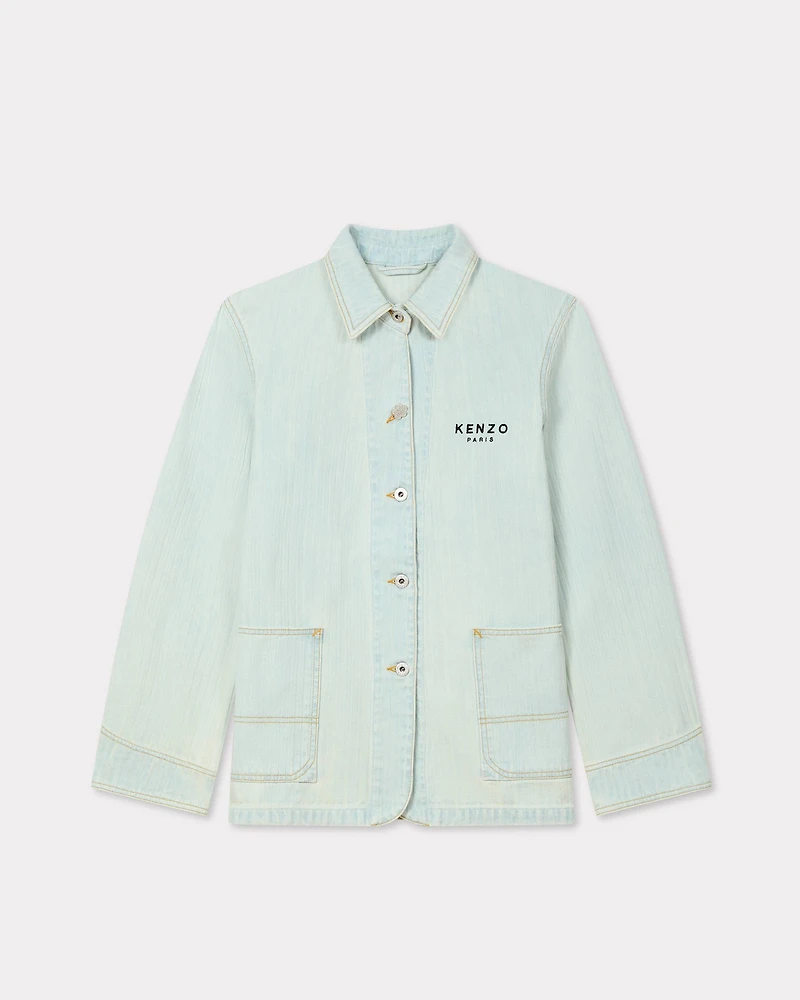 'Boke Flower' embroidered workwear jacket japanese denim