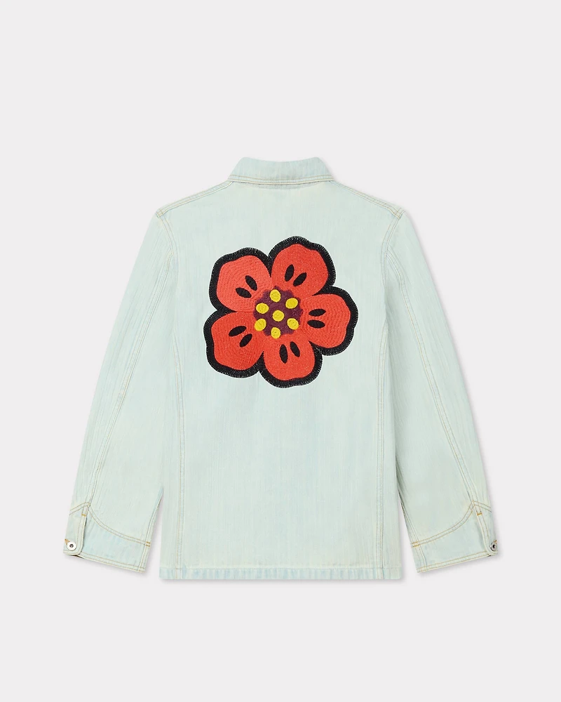 'Boke Flower' embroidered workwear jacket japanese denim