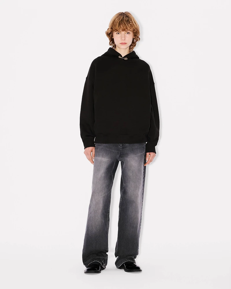 'Boke Flower' pin oversized hoodie cotton
