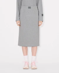 'KENZO Elephant Logo' strass embroidered skirt cotton