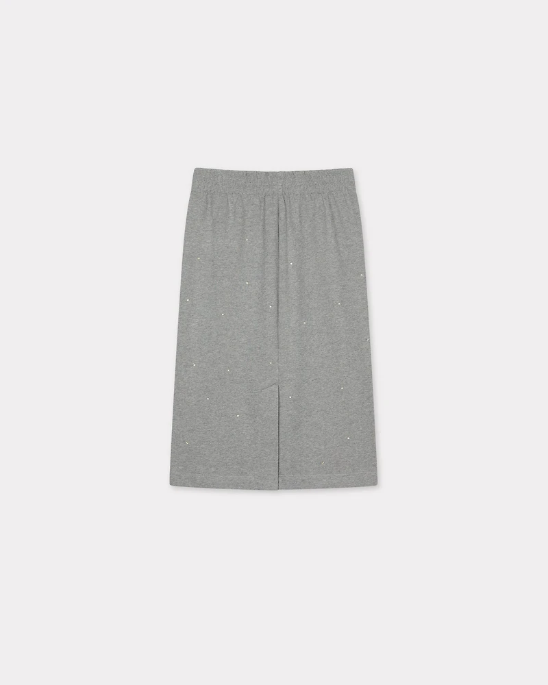 'KENZO Elephant Logo' strass embroidered skirt cotton