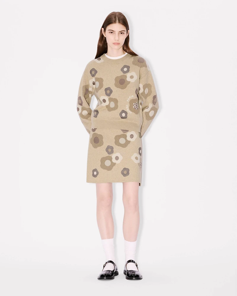 'Hana Dots' embroidered mini skirt mixed cotton wool