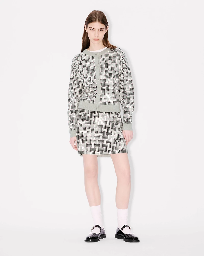 'KENZO Weave' mini skirt mixed cotton wool