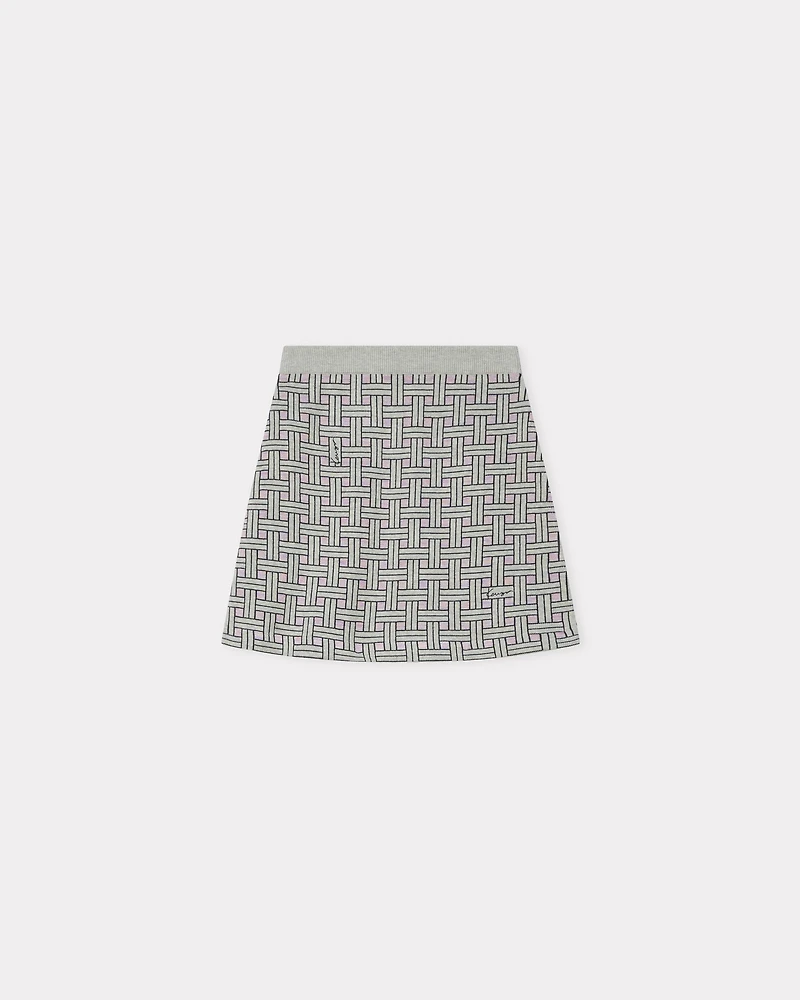 'KENZO Weave' mini skirt mixed cotton wool