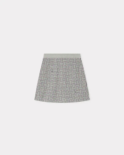 'KENZO Weave' mini skirt mixed cotton wool