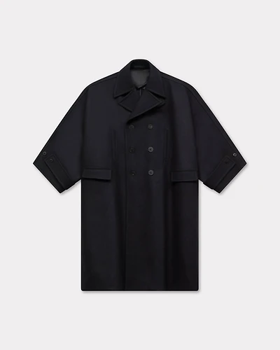 Oversized kimono coat virgin wool