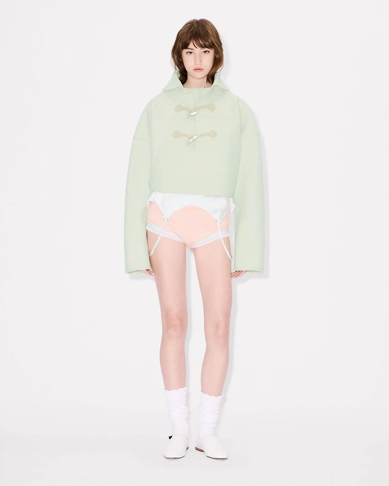 Boxy cropped vareuse virgin wool