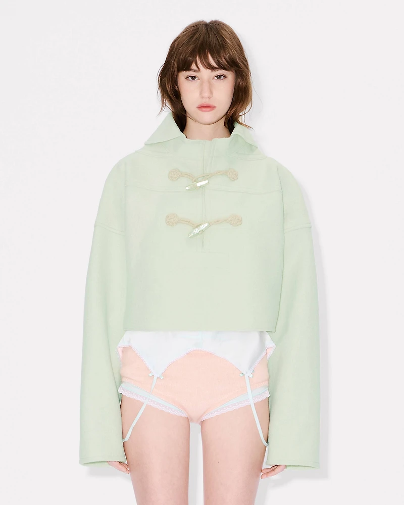 Boxy cropped vareuse virgin wool
