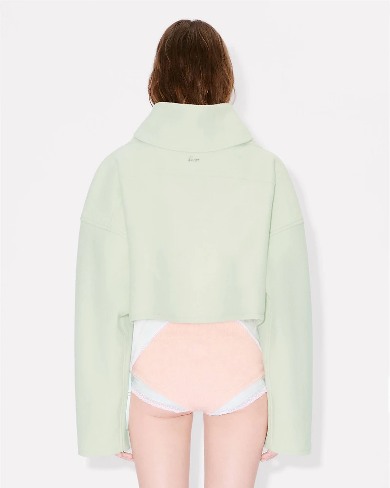 Boxy cropped vareuse virgin wool