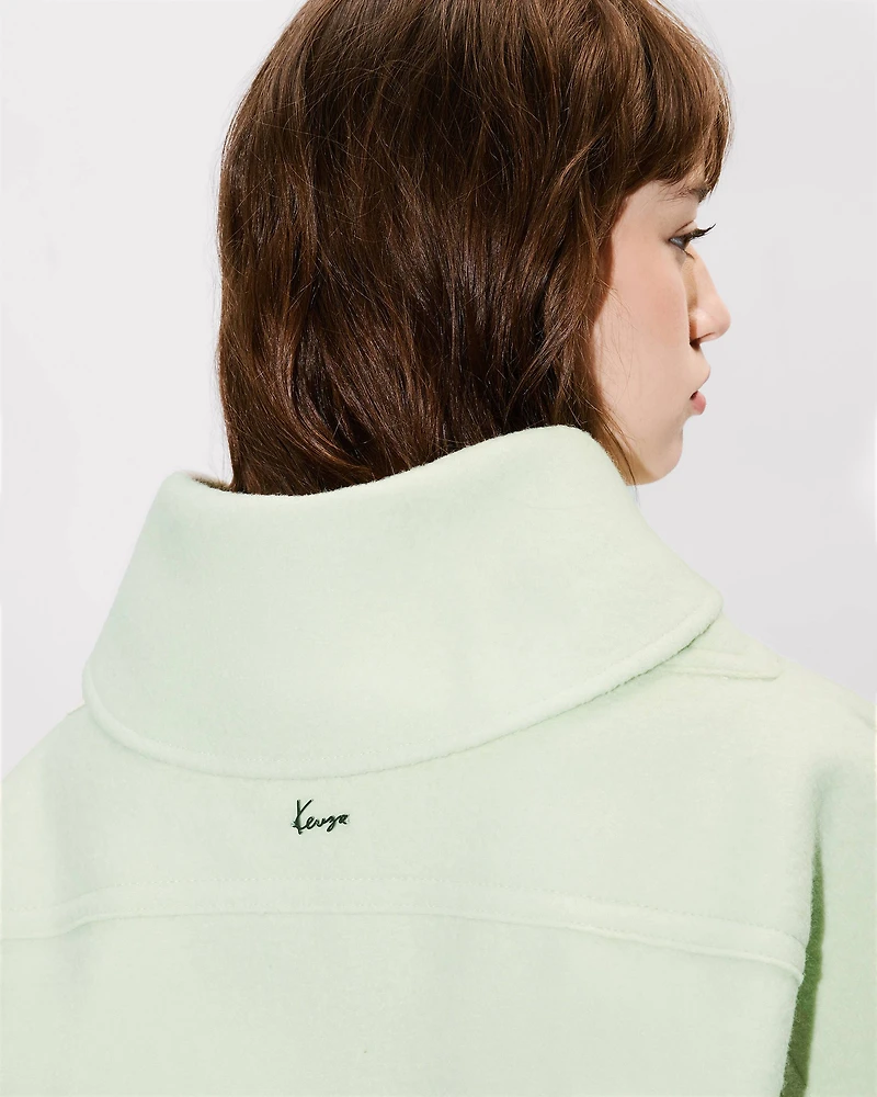 Boxy cropped vareuse virgin wool