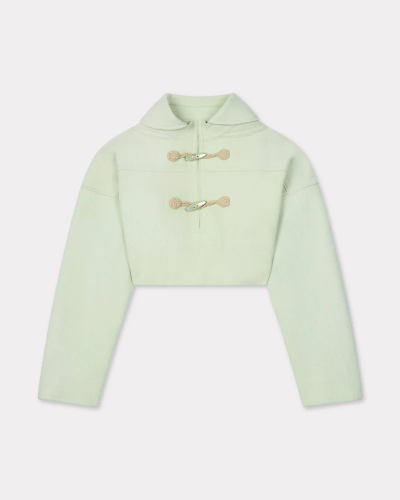 Boxy cropped vareuse virgin wool