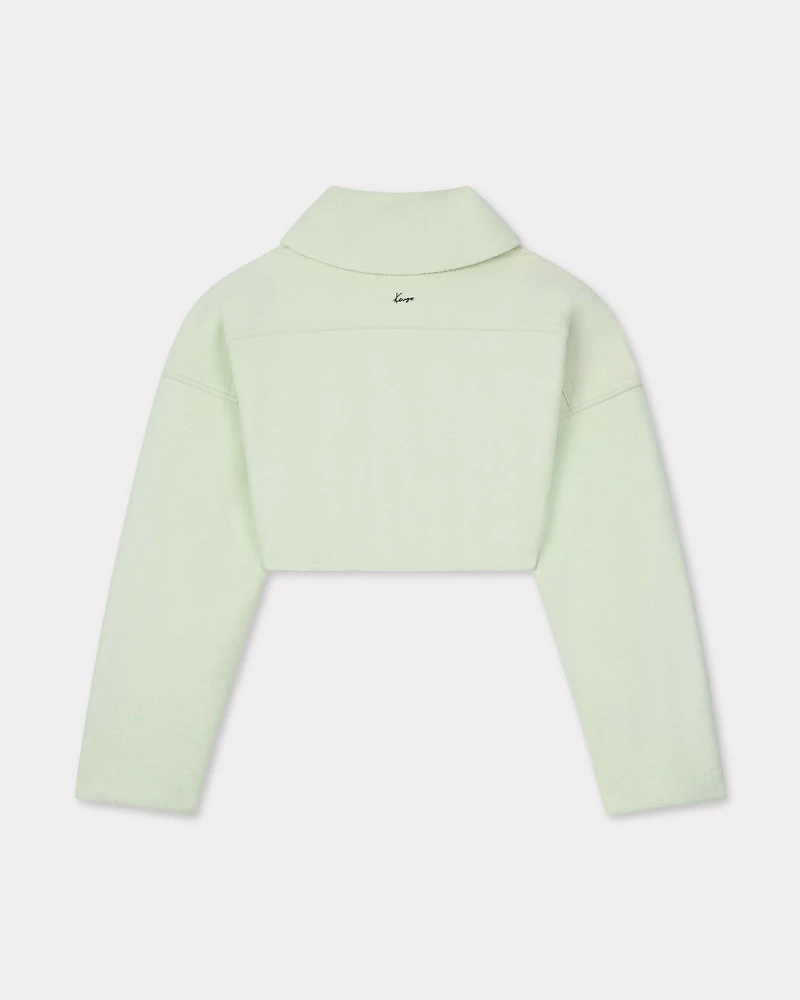 Boxy cropped vareuse virgin wool