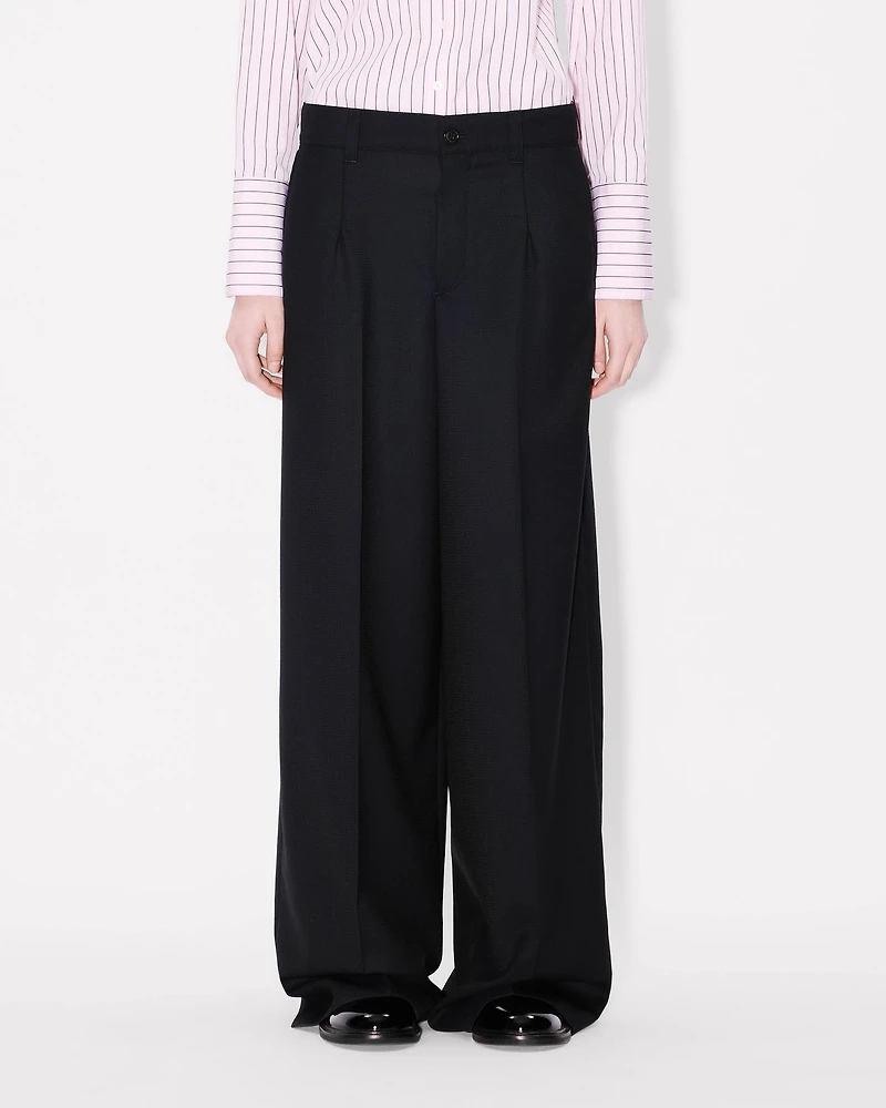 'KENZO Weave' wide leg pants wool jacquard