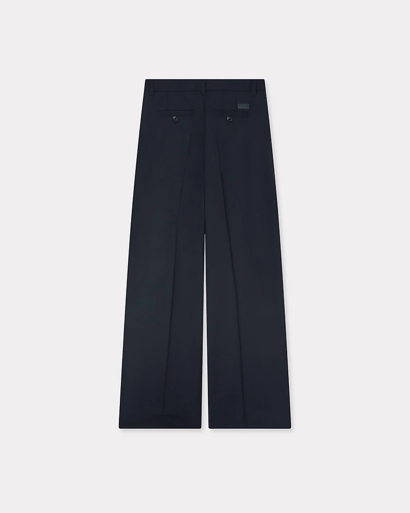 'KENZO Weave' wide leg pants wool jacquard
