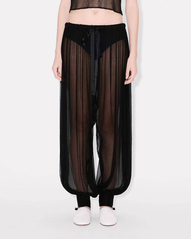 Balloon pants transparent silk veil