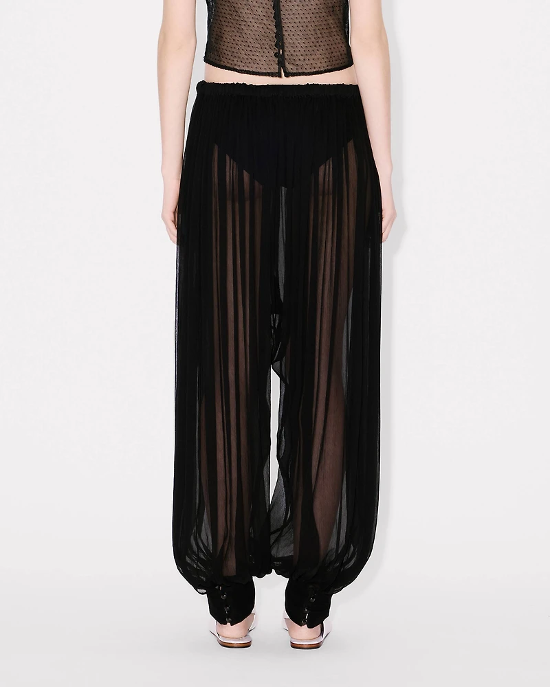 Balloon pants transparent silk veil
