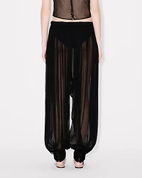 Balloon pants transparent silk veil
