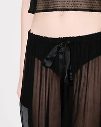 Balloon pants transparent silk veil