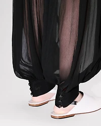 Balloon pants transparent silk veil