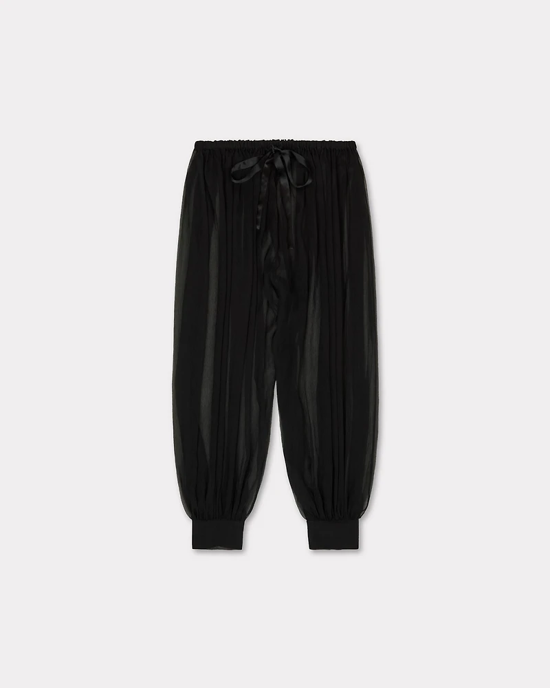 Balloon pants transparent silk veil