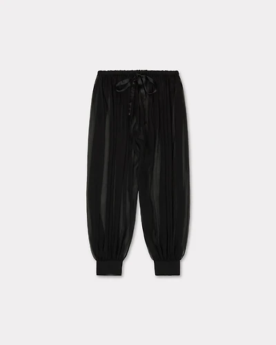 Balloon pants transparent silk veil