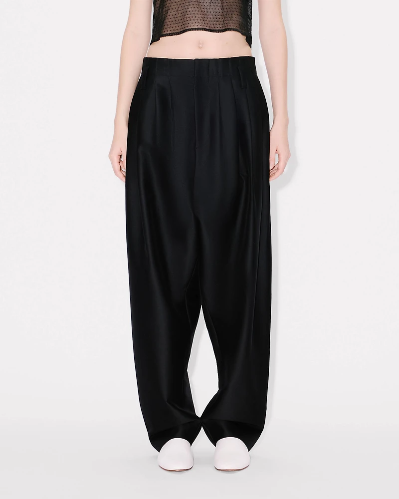 Tailored plaited pants virgin wool and silk