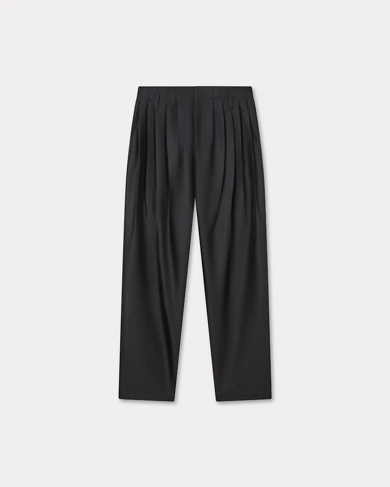 Tailored plaited pants virgin wool and silk