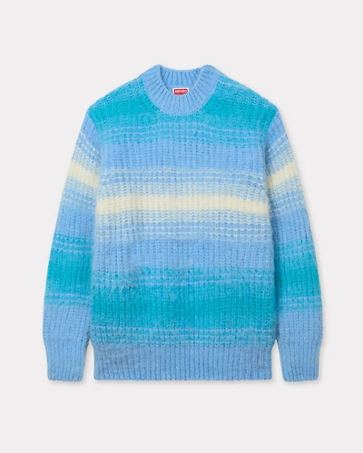 'KENZO Speed Stripe' hairy knitted jumper mixed alpaca wool