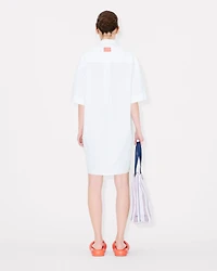 Cocoon short sleeve dress cotton poplin