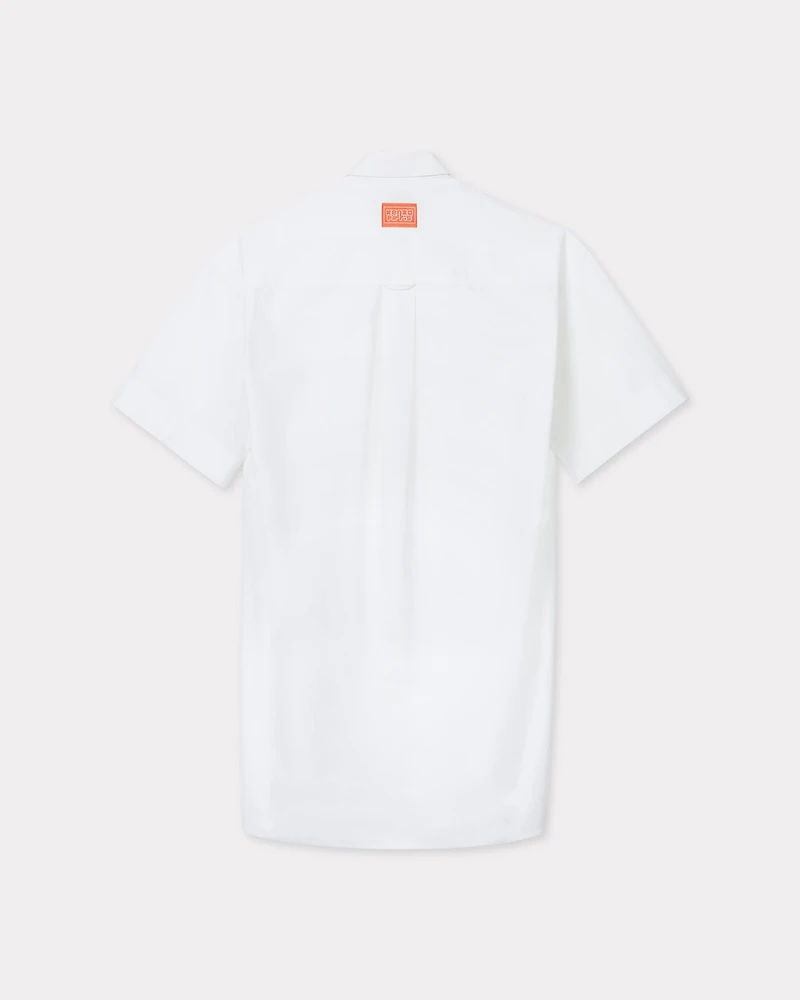 Cocoon short sleeve dress cotton poplin